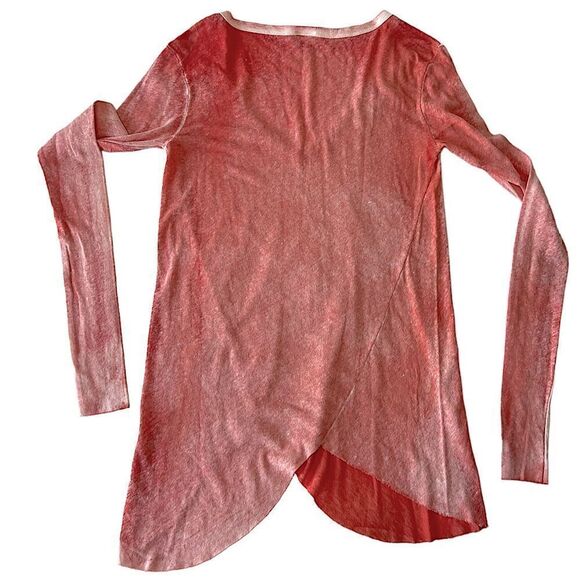 Free People We the Free Long Sleeve Peachy Salmon Color Tunic Tee NWOT Small - Picture 12 of 13